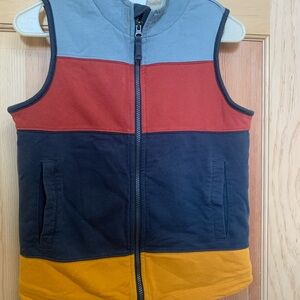 Hanna Andersson Color Blocked Vest with Cream Sherpa Lining sz 140/10